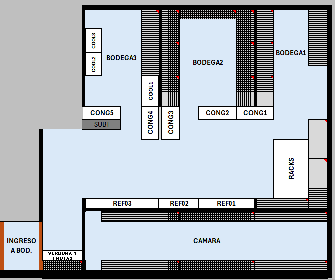 Layout de bodegas Club Providencia